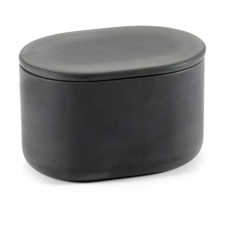 Cose storage jar oval with lid high S 6.5x10.2 cm - Dark grey - Serax
