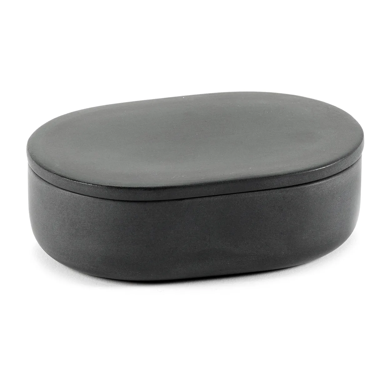 Serax Cose storage jar oval with lid S 3.3x10.2 cm Dark grey