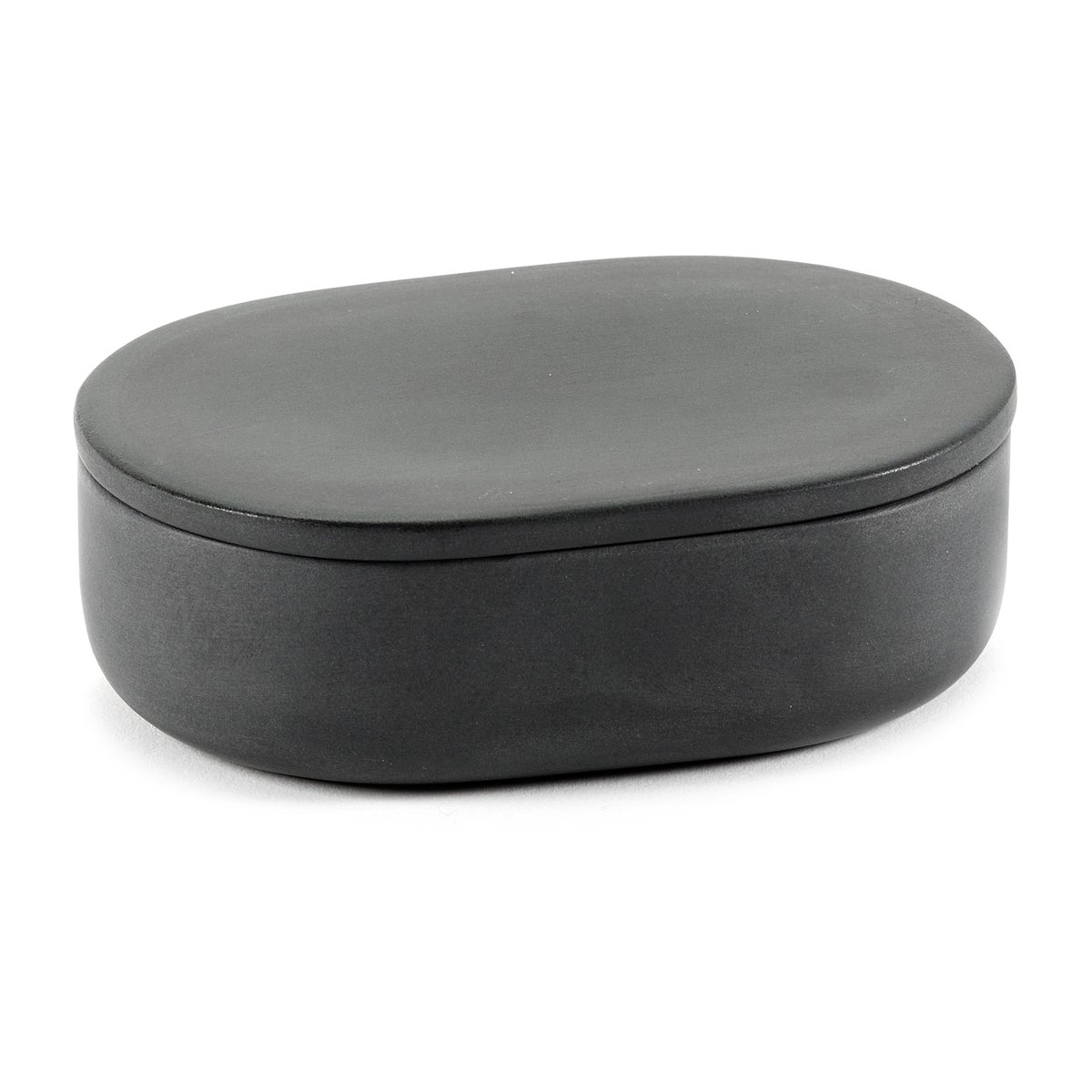Serax Cose storage jar oval with lid S 3.3x10.2 cm Dark grey