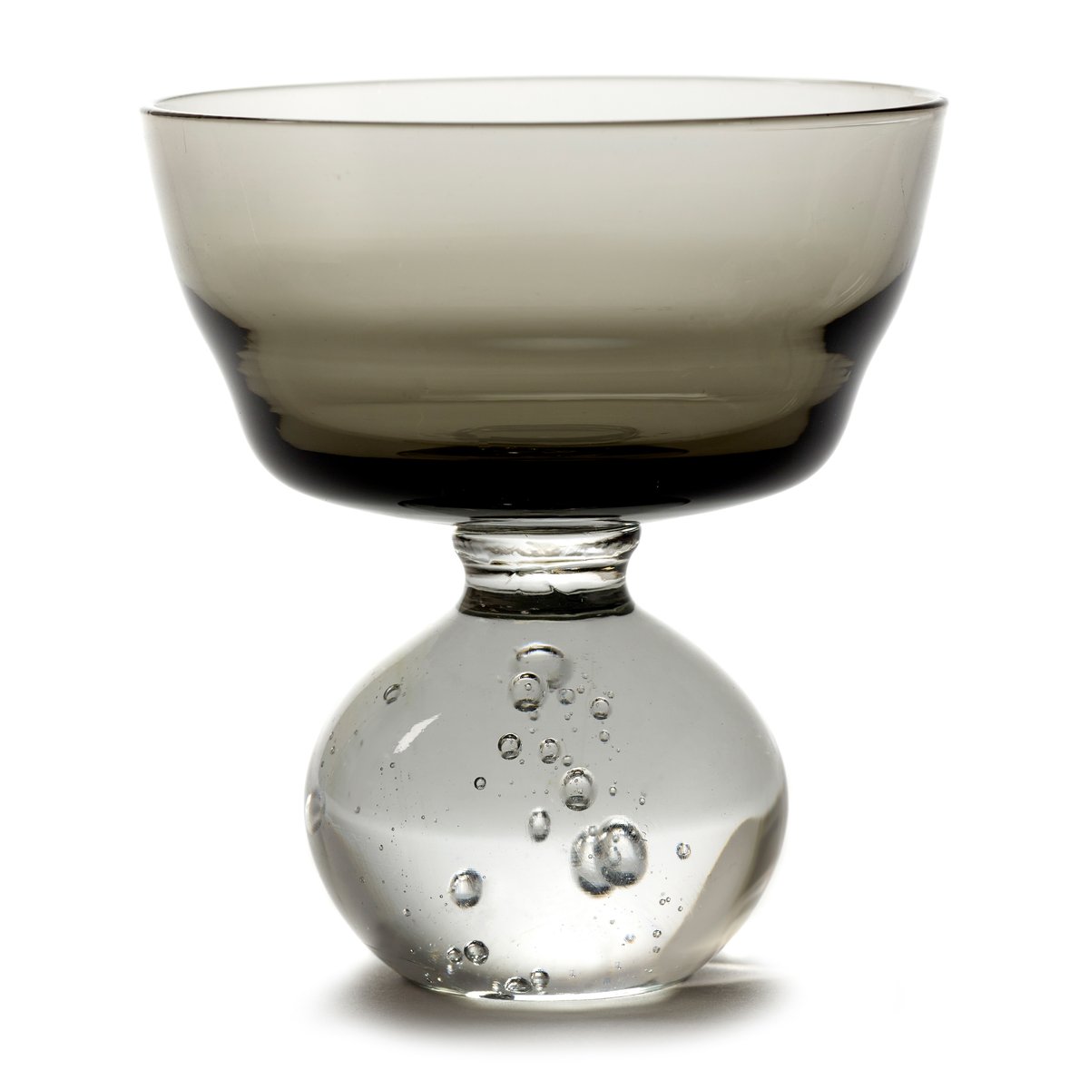 Serax Eternal snow stem glass M 9.2 cm Smoky grey | Scandinavian Design | Drinking glasses & tumblers | Grey