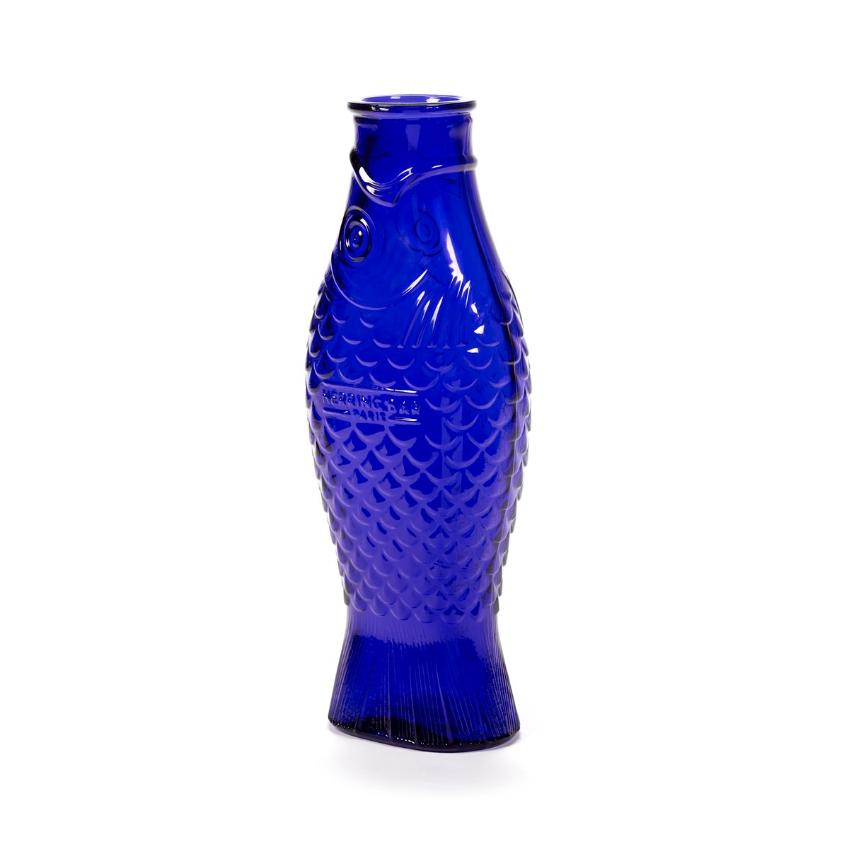 Serax Fish & Fish glass bottle 85 cl Cobalt blue | Scandinavian Design | Water jugs and carafes | Blue