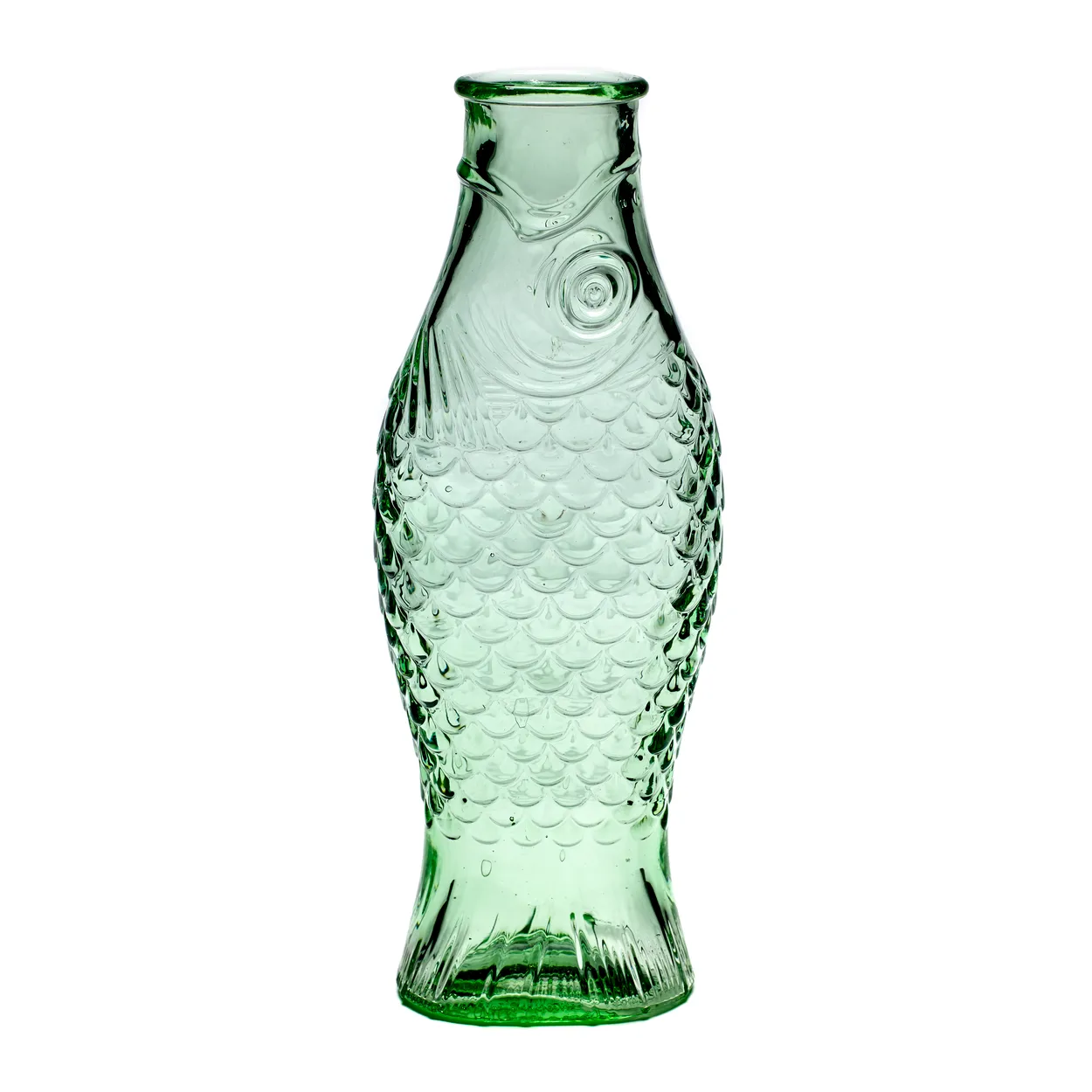 Serax Fish & Fish glass bottle 85 cl green | Scandinavian Design | Water jugs and carafes | Green