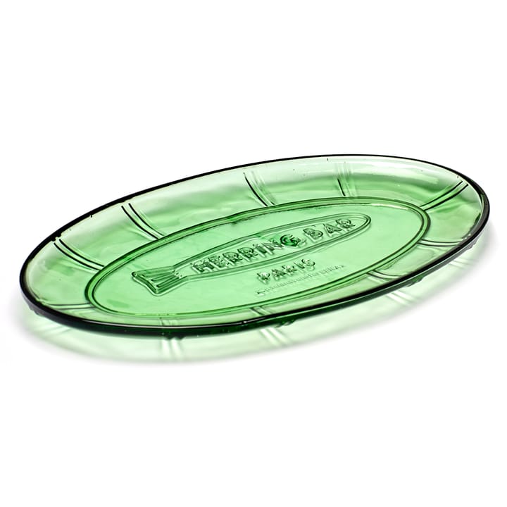 Fish & Fish oval saucer 17x31 cm - green - Serax
