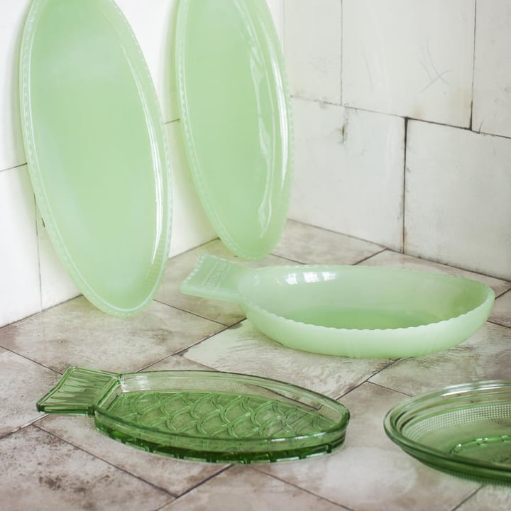 Fish & Fish serving saucer 14x26 cm, jadeite green Serax