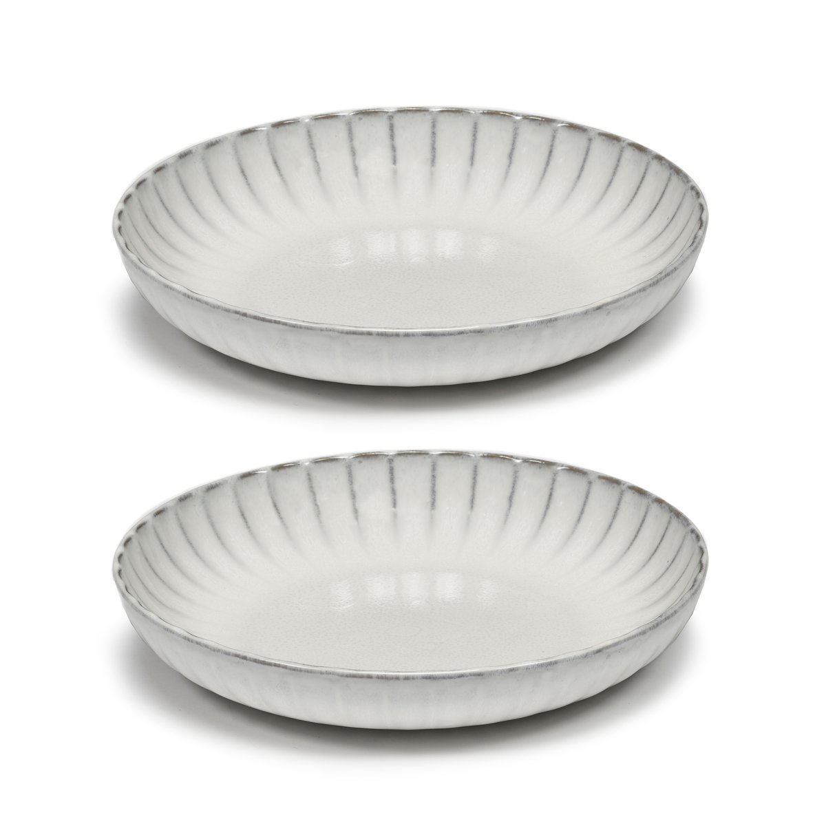 Serax Inku high plate M o21 cm 2-pack White | Scandinavian Design | Deep plates | White