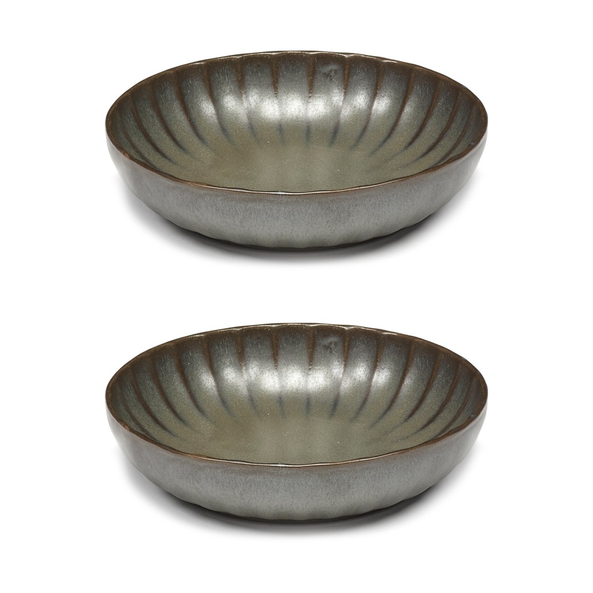 Serax Inku high plate XS o16 cm 2-pack Green | Scandinavian Design | Deep plates | Green