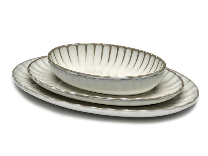 Inku oval plate L 21x30 cm - White - Serax