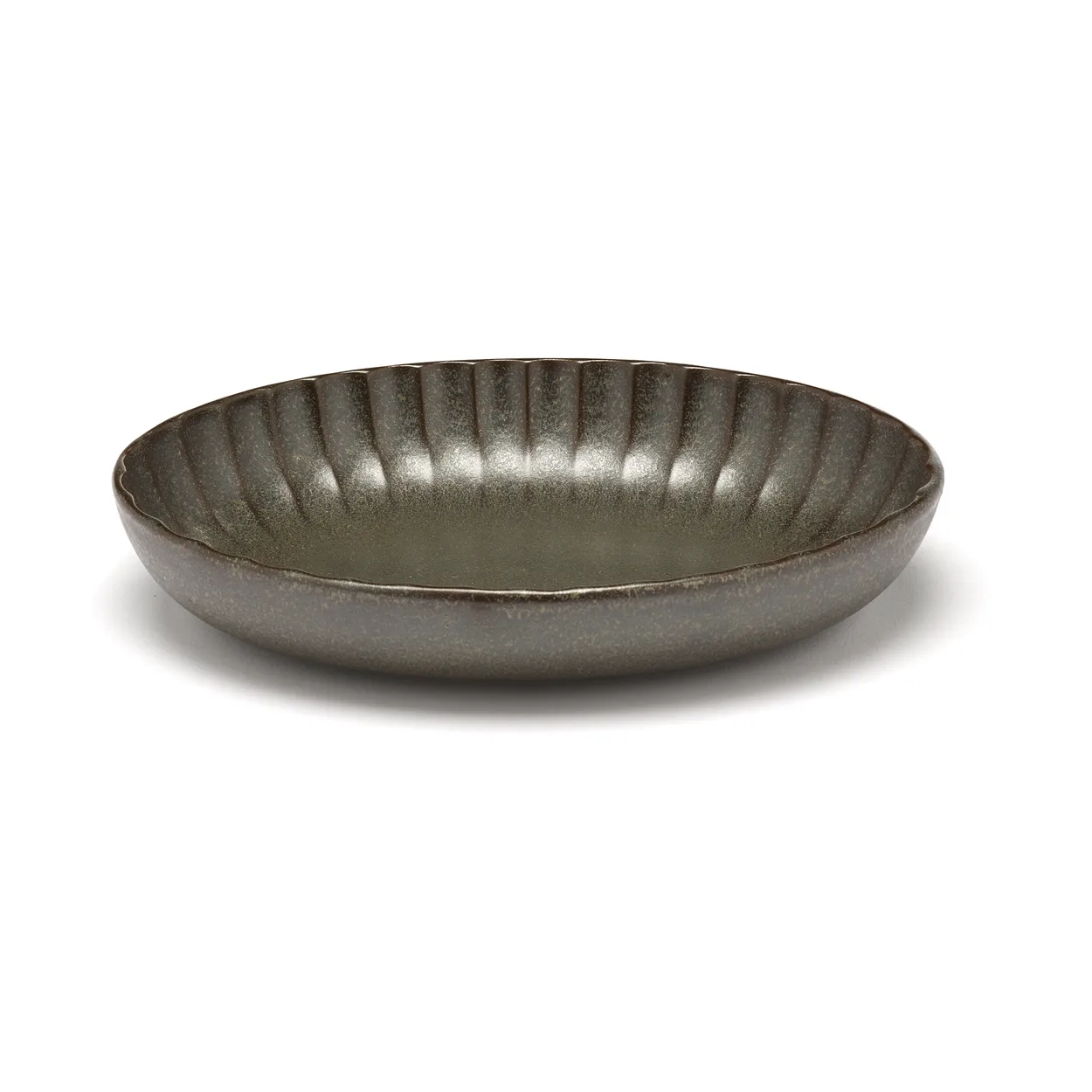 Serax Inku oval serving bowl S 13x19 cm Green | Scandinavian Design | Serving bowls | Green