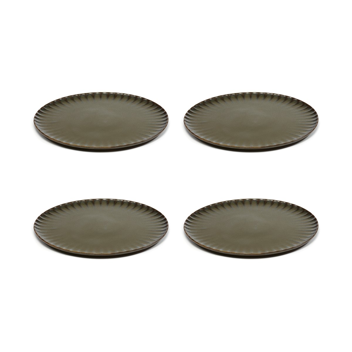 Serax Inku plate XL Ø27 cm 4-pack Green