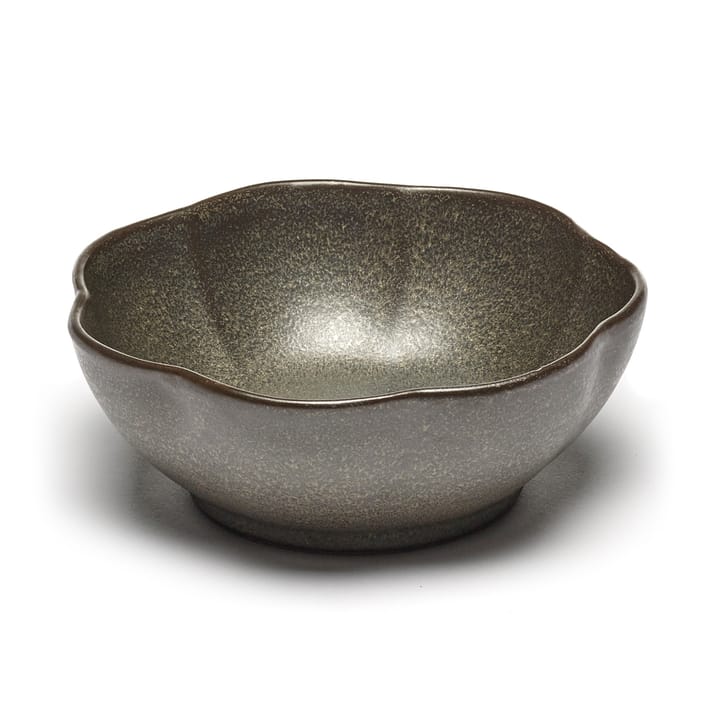Inku ridged bowl L 13 cm - Green - Serax