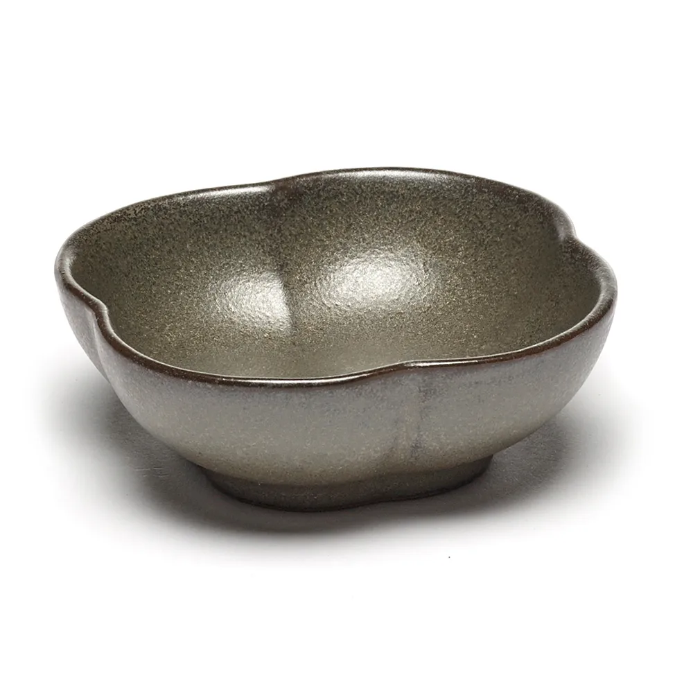 Serax Inku ridged bowl S 9 cm Green | Scandinavian Design | Breakfast bowls | Green