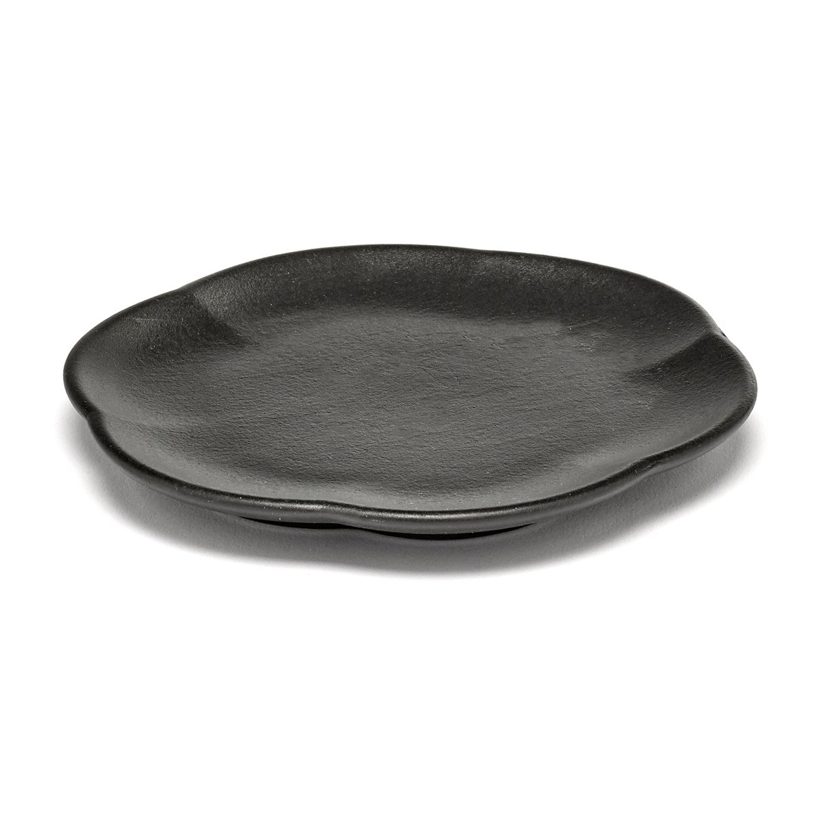 Serax Inku ridged plate M 13.9 cm Black | Scandinavian Design | Dinner plates | Black