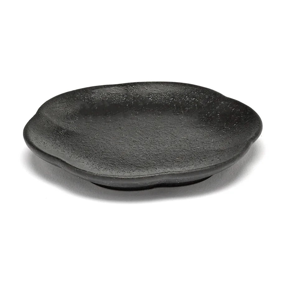 Serax Inku ridged plate S 8.9 cm Black | Scandinavian Design | Dinner plates | Black