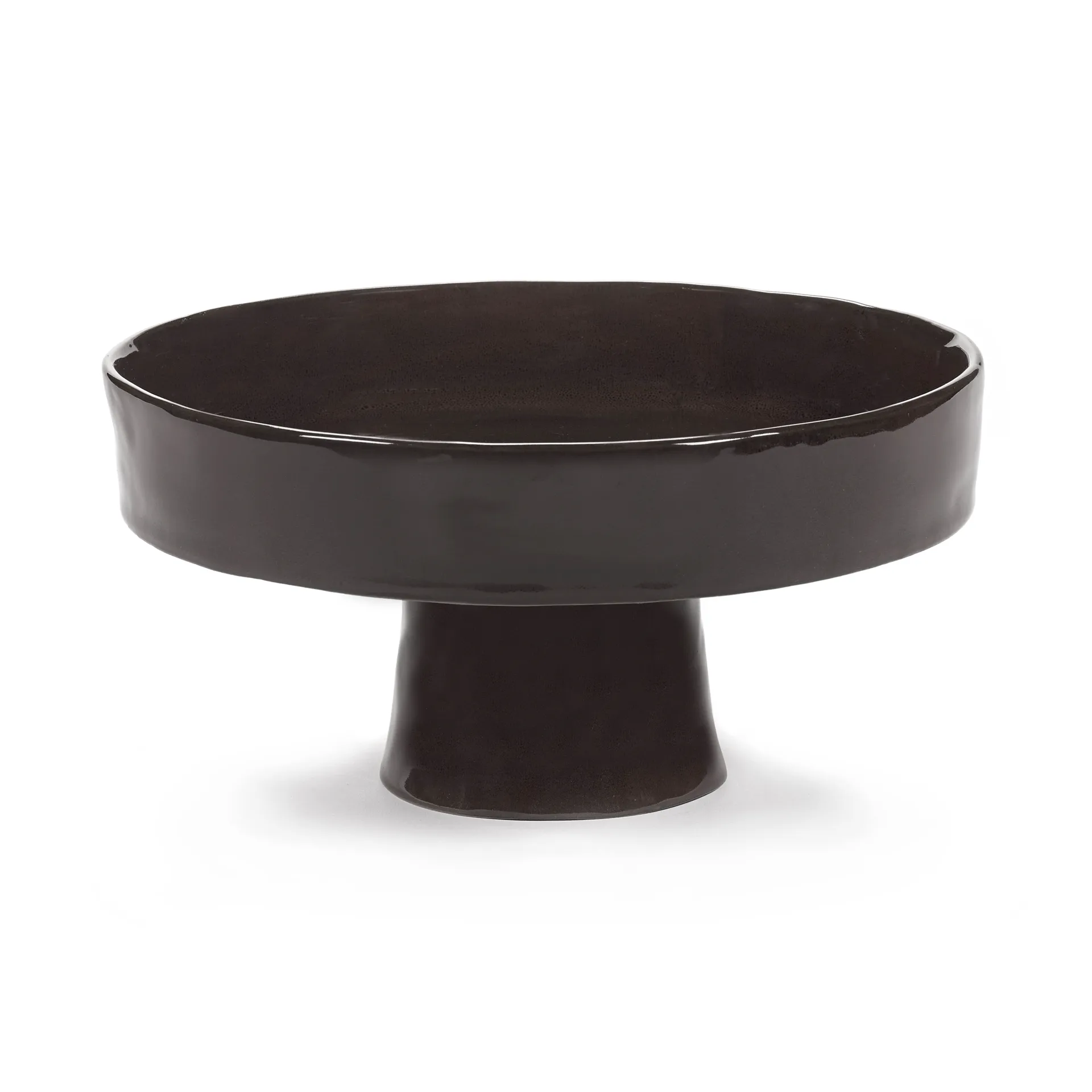 La Mère deep saucer on foot L Ø25 cm, Ebony Serax