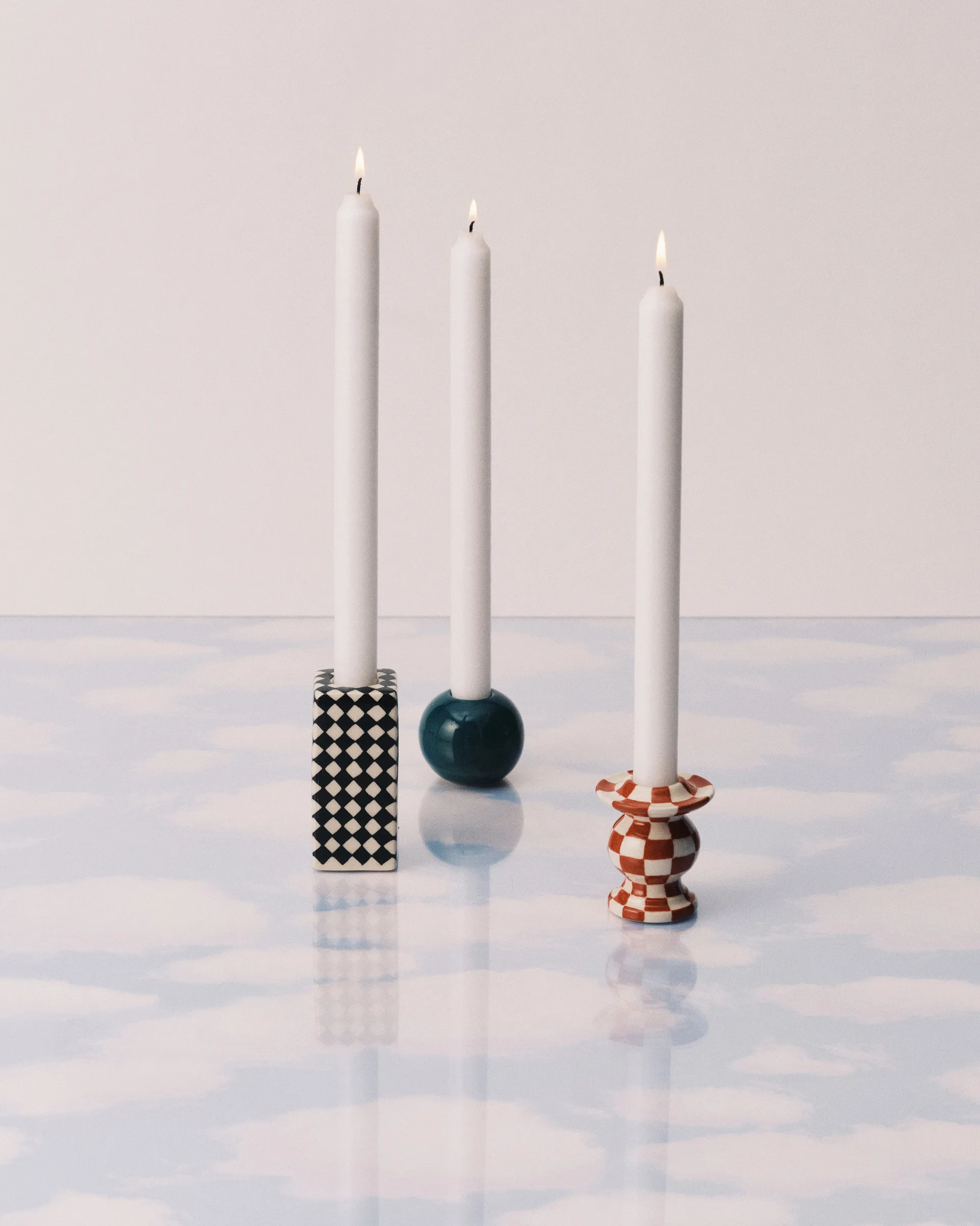 Les Objets Mouleversants candlesticks 3 pieces, No.1, No.2, No.3 Serax