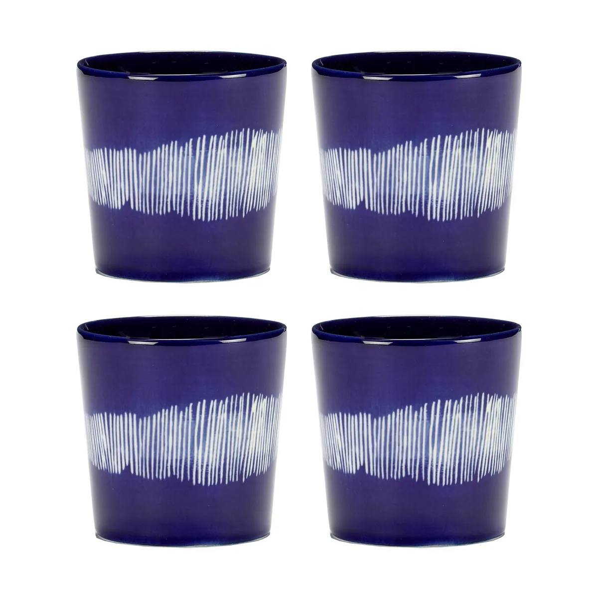 Serax Ottolenghi Feast coffee cup 25 cl 4-pack Dark blue-white