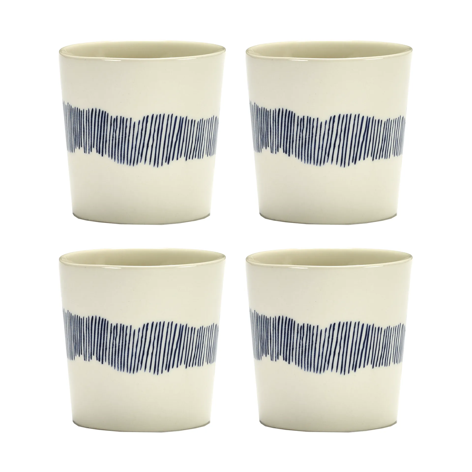 Ottolenghi Feast coffee cup 25 cl 4-pack, White stripes-blue Serax