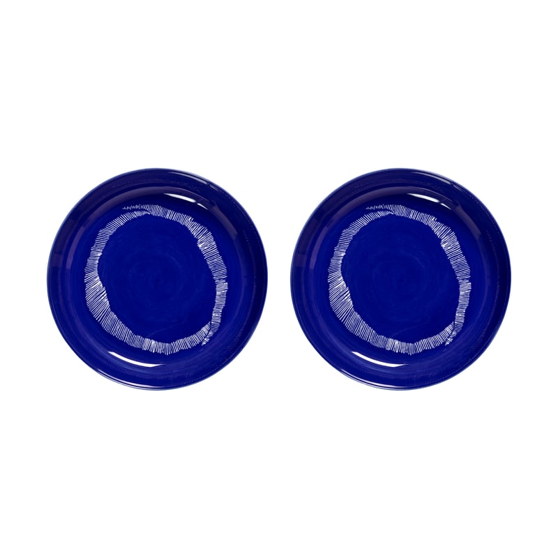 Serax Ottolenghi Feast deep plate Ø22 cm 2-pack Dark blue stripes-white