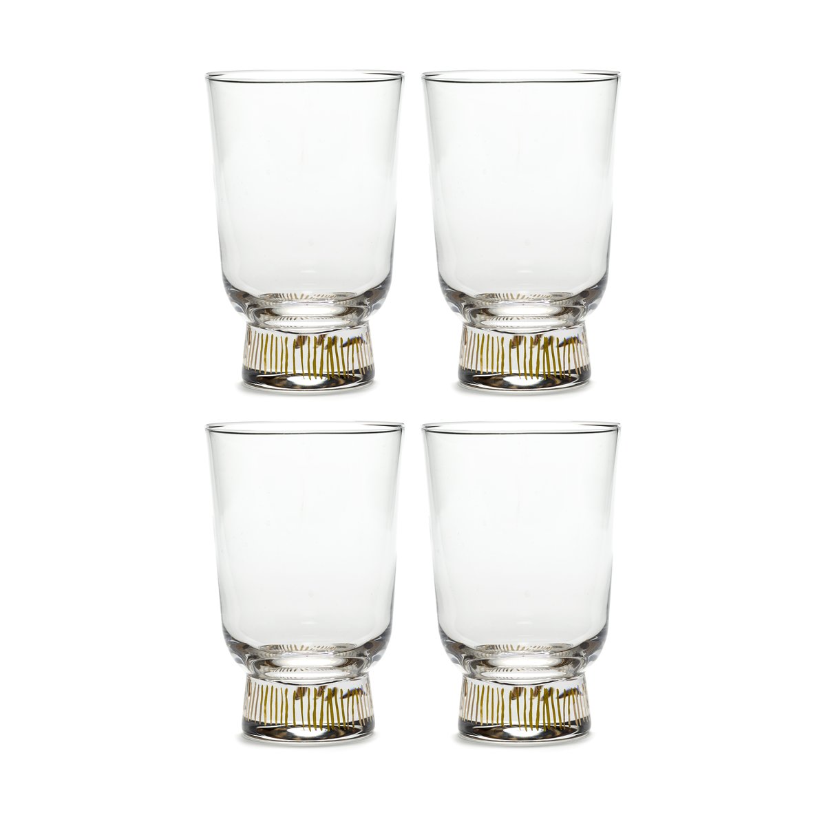 Serax Ottolenghi Feast drinking glass 33 cl 4-pack Stripes gold