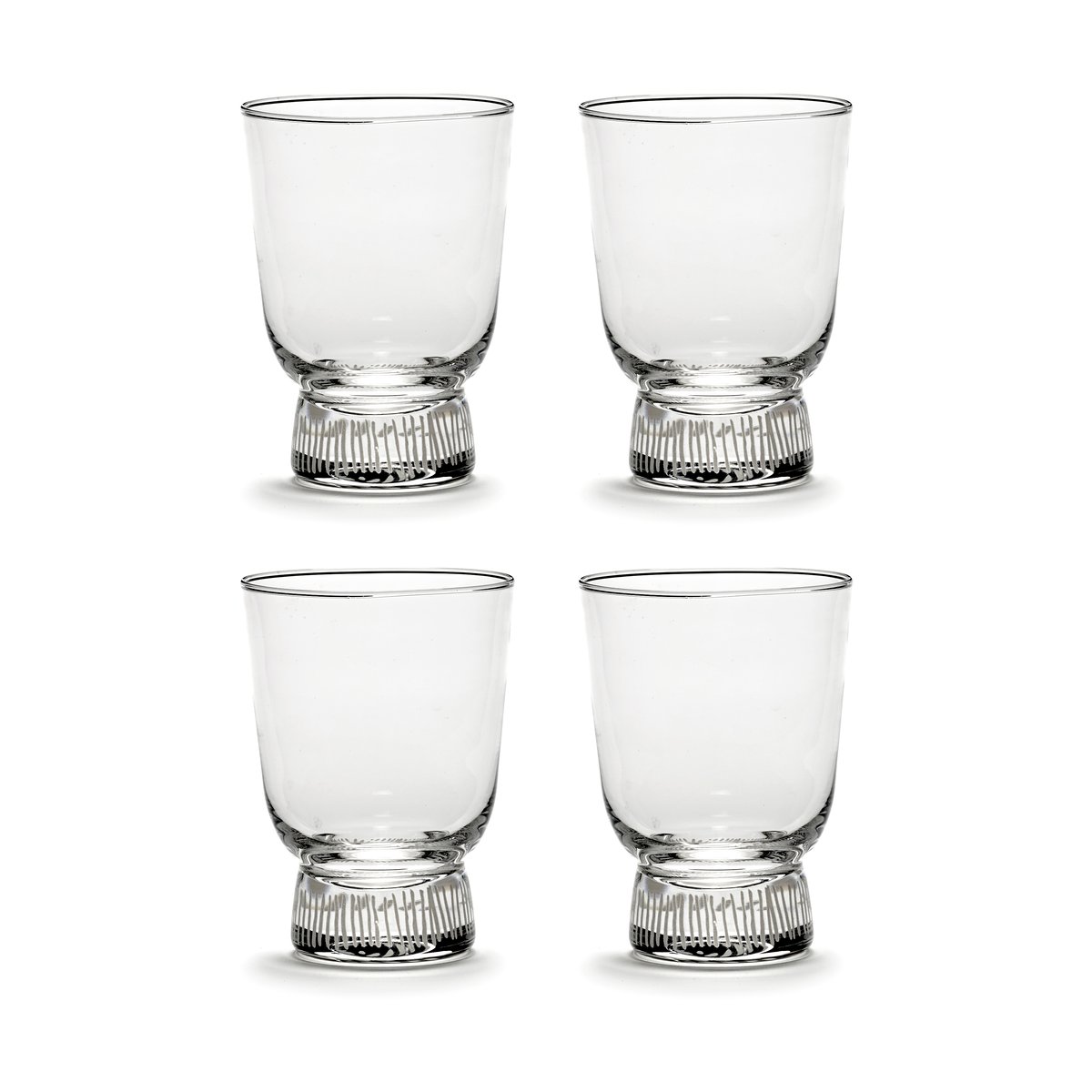Serax Ottolenghi Feast drinking glass 33 cl 4-pack Stripes sandblasted