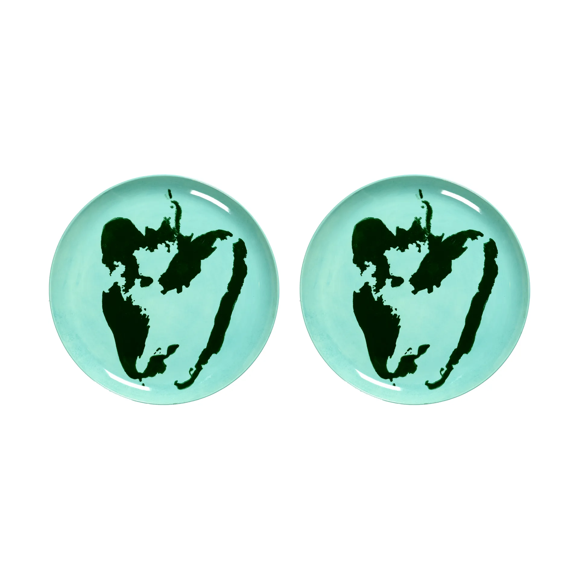 Ottolenghi Feast plate L Ø26,5 cm 2-pack, Azure-pepper green Serax