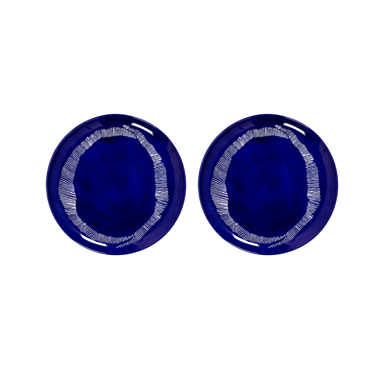 Serax Ottolenghi Feast plate L o26,5 cm 2-pack Dark blue stripes-white