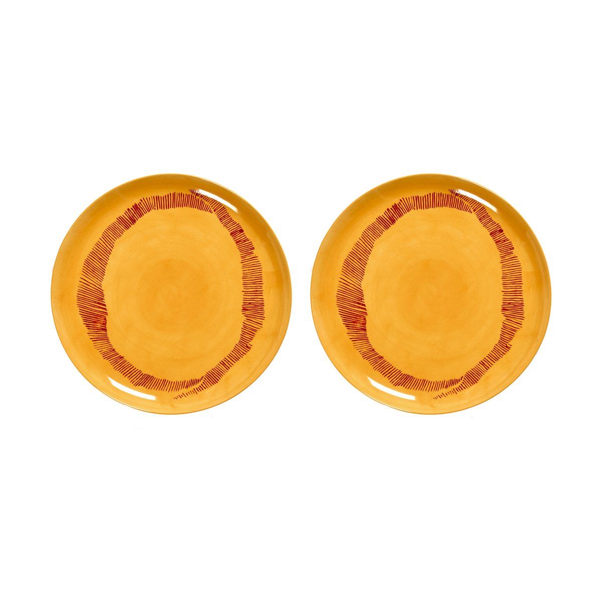Serax Ottolenghi Feast plate L o26,5 cm 2-pack Yellow stripes-red