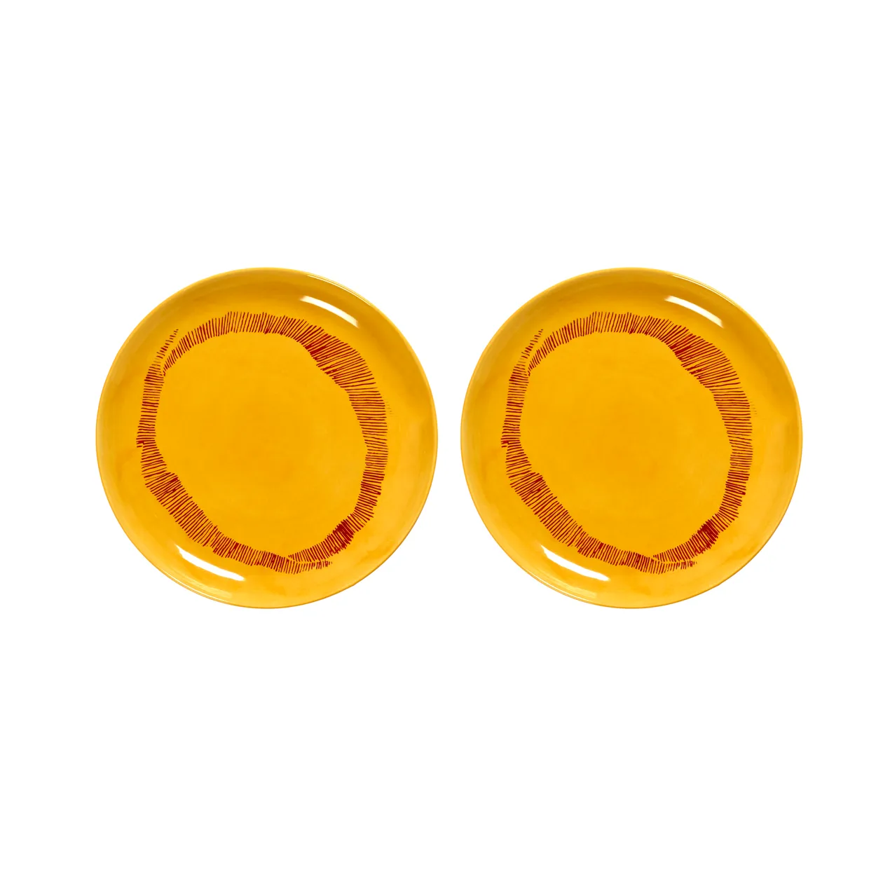 Serax Ottolenghi Feast plate S o19 cm 2-pack Yellow stripes-red