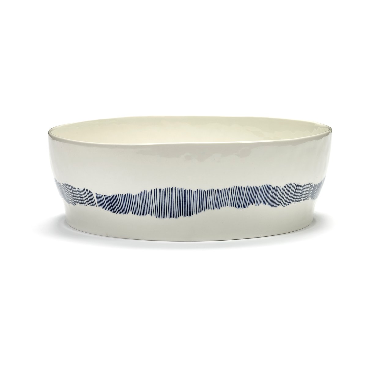 Serax Ottolenghi Feast salad bowl o27,5 cm White stripes-blue
