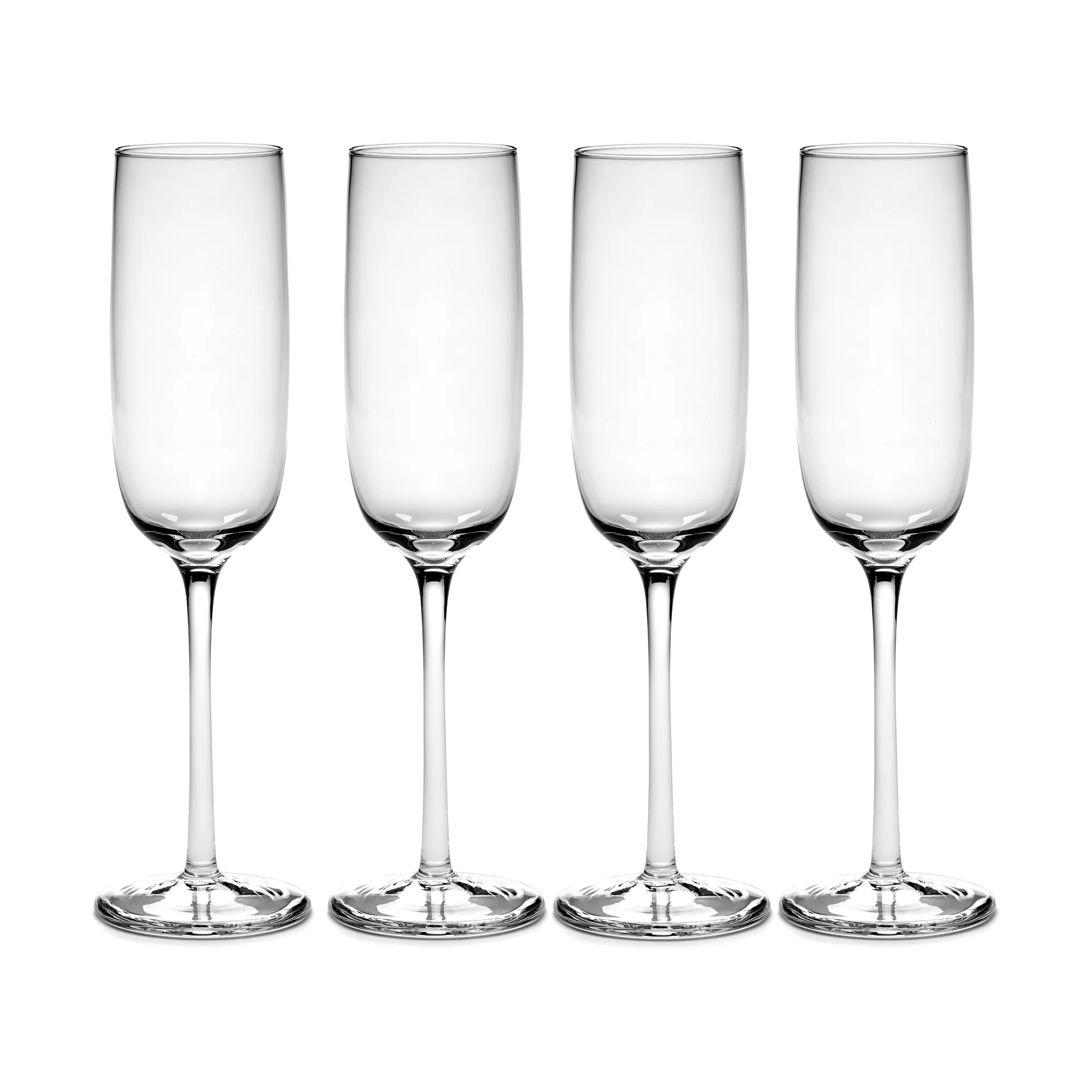 Passe-Partout champagne glass curved 15 cl 4-pack clear,  Serax