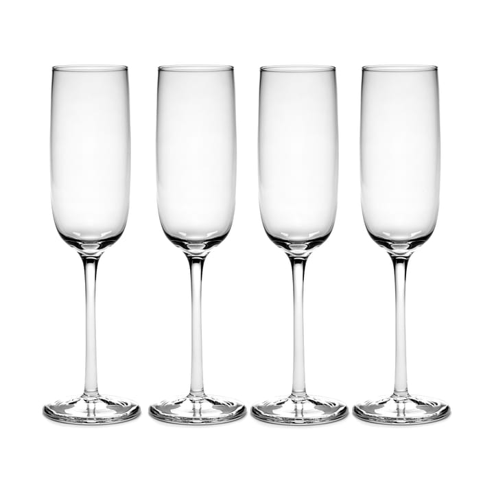 Passe-Partout champagne glass curved 15 cl 4-pack clear - undefined - Serax
