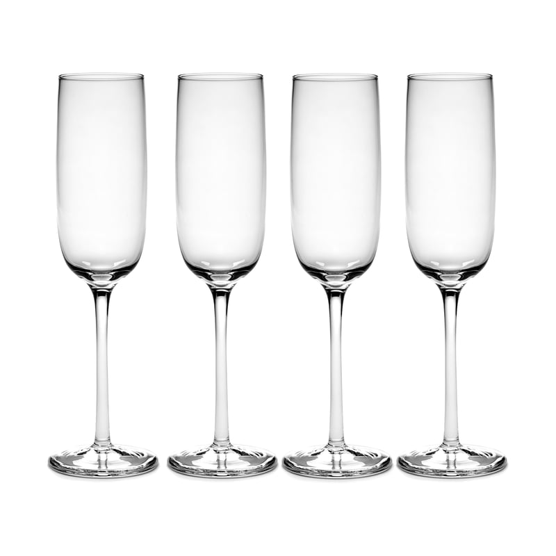 Serax Passe-Partout champagne glass curved 15 cl 4-pack clear clear