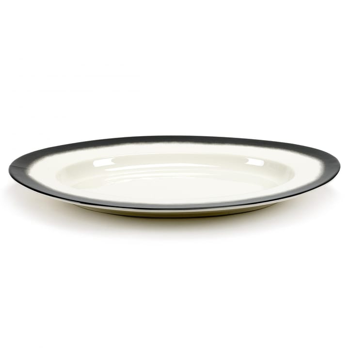 Pasta & Pasta oval serving saucer XL - black edge - Serax