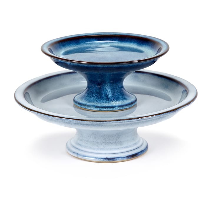 Pure cake plate glazed L 23.5 cm - Blue - Serax