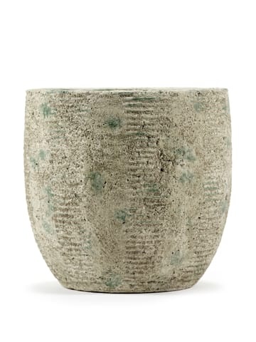 Rustic flower pot stripes M 20.5 cm - Grey - Serax