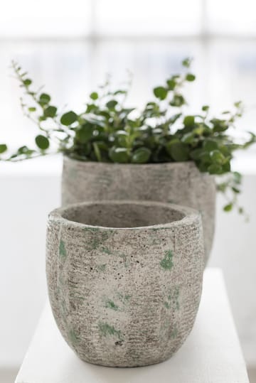 Rustic flower pot stripes S 16.5 cm - Grey - Serax
