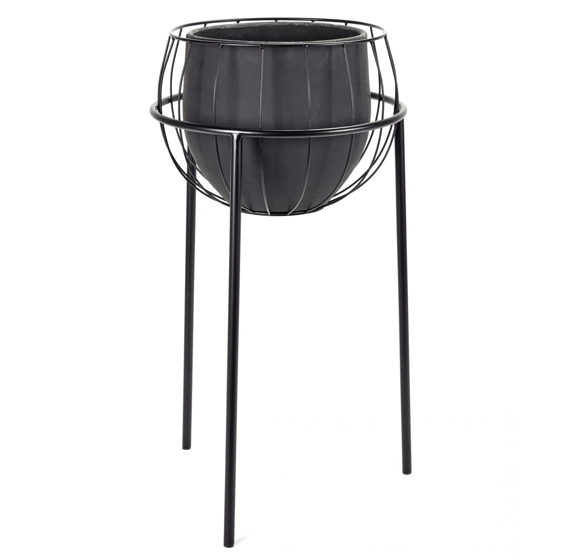 Serax flower pot with base, black Serax