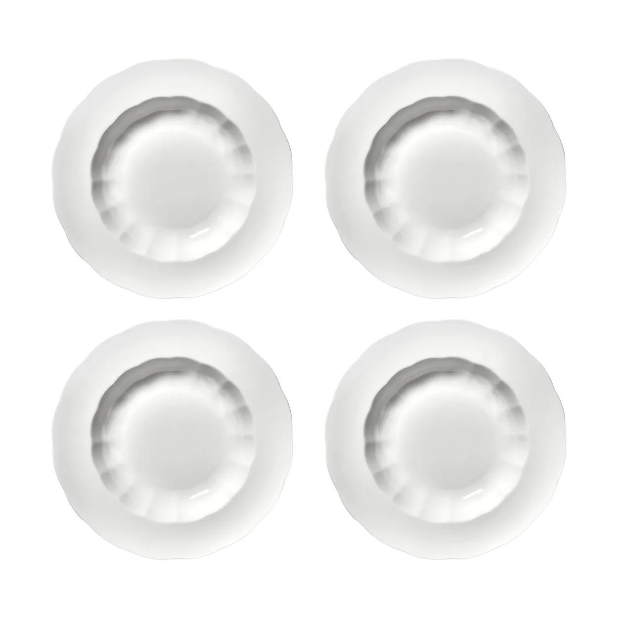 Serax Silhouette deep plate L o27 cm 4-pack White | Scandinavian Design | Deep plates | White