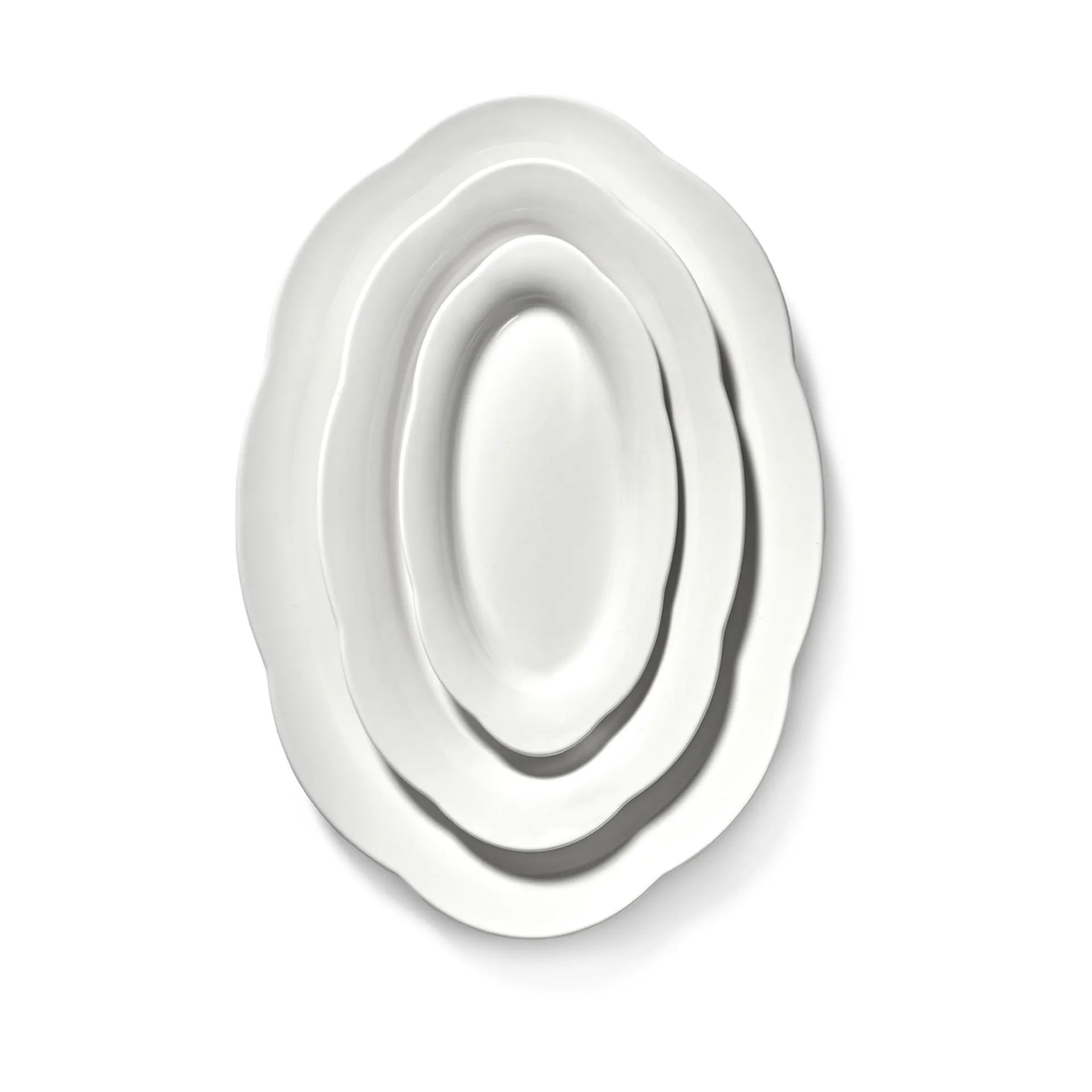 Silhouette oval deep plate M 15x24.5 cm 2-pack, White Serax