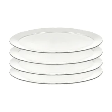 Silhouette oval plate L 21x30 cm 4-pack - White - Serax