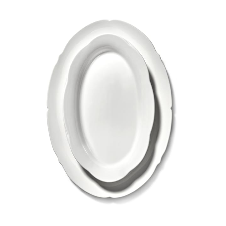 Silhouette oval plate L 21x30 cm, White Serax