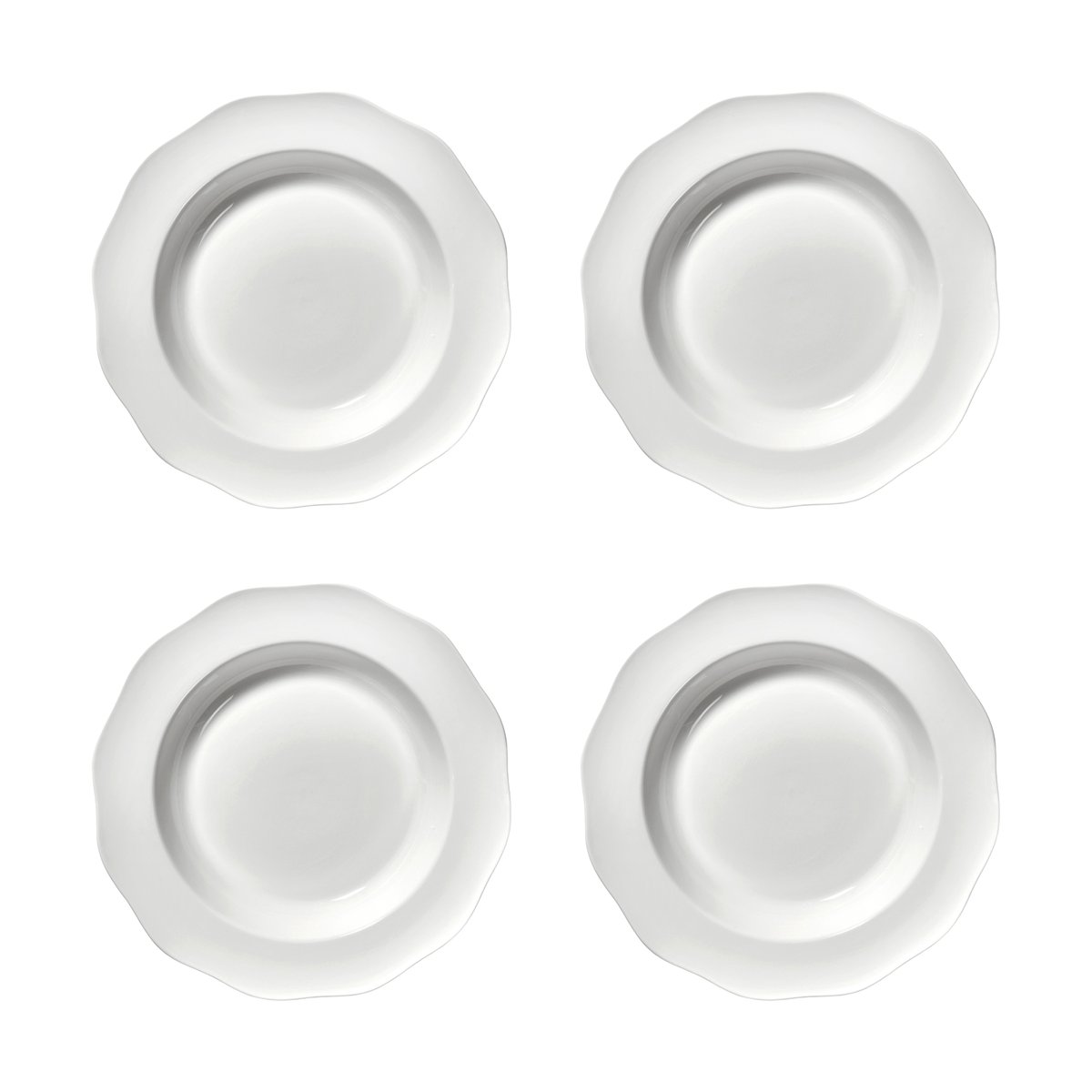 Serax Silhouette pasta plate o22 cm 4-pack White | Scandinavian Design | Deep plates | White