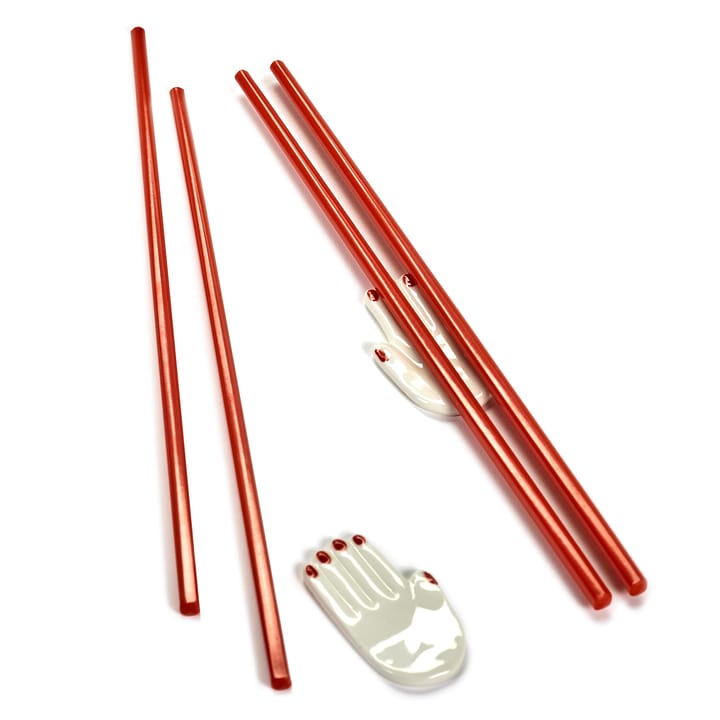 Table Nomade chop sticks with holder 6 pieces - red - Serax