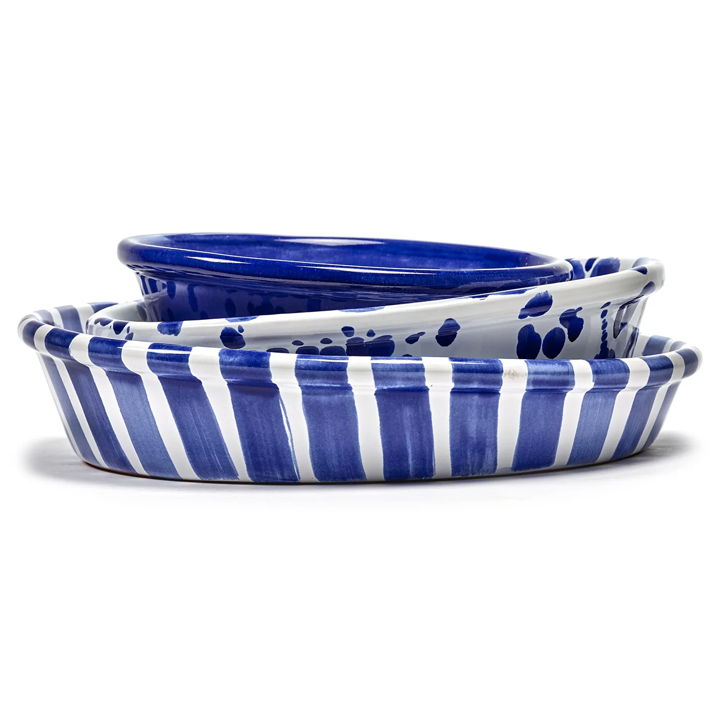 Table Nomade salad bowl M, white-blue Serax