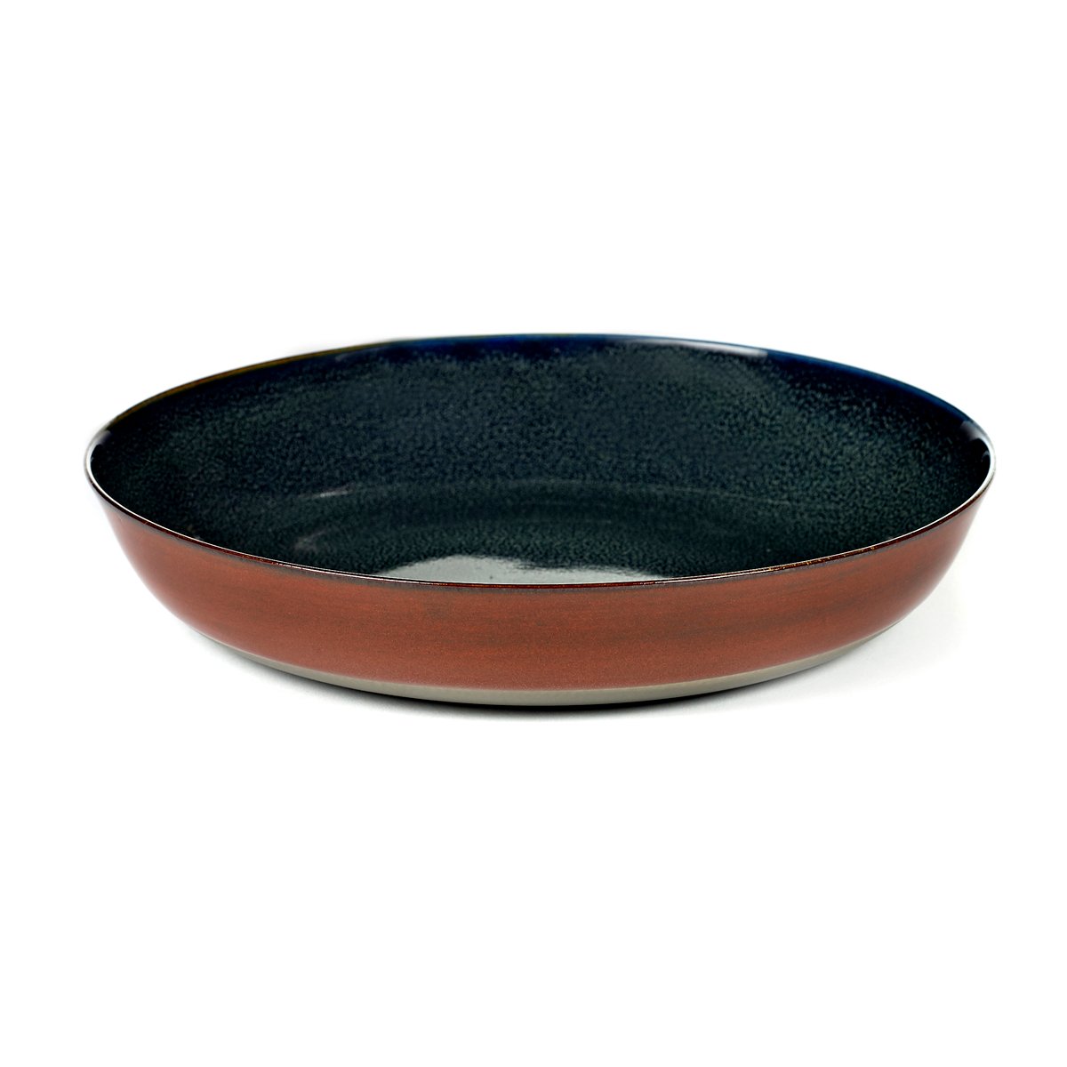 Serax Terres de Rêves plate 21 cm dark blue-rust | Scandinavian Design | Deep plates | Red
