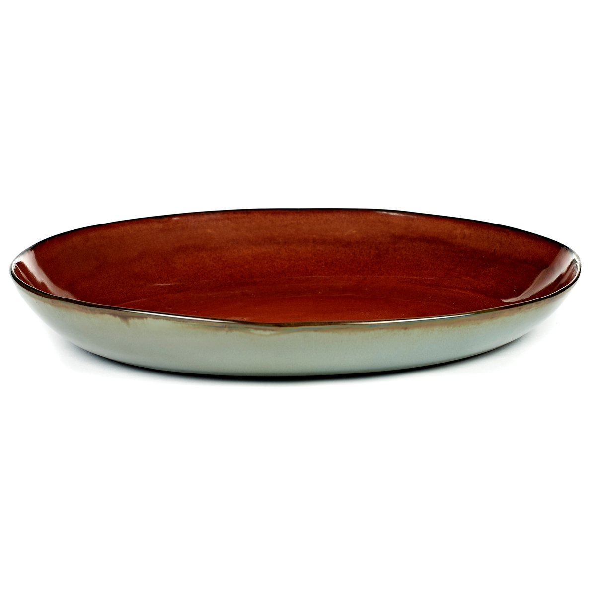 Serax Terres de Rêves serving saucer 35.5 cm rust-y blue