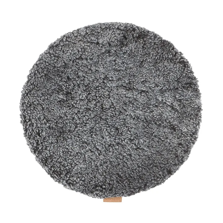 Jill padded chair cushion - Black graphite (grey), Ø36 cm - Shepherd of Sweden