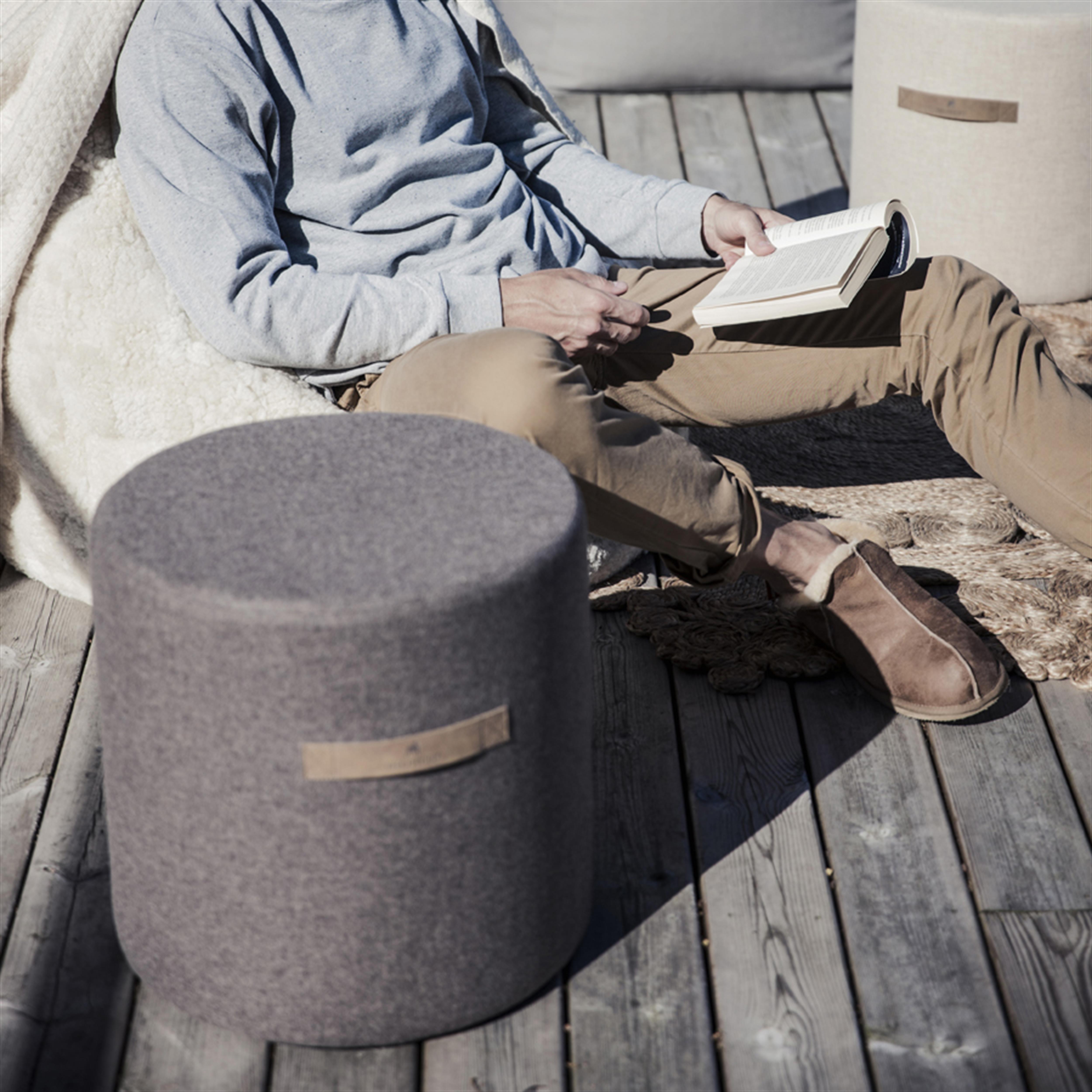 Shepherd sit pouf Sara 40 cm granite