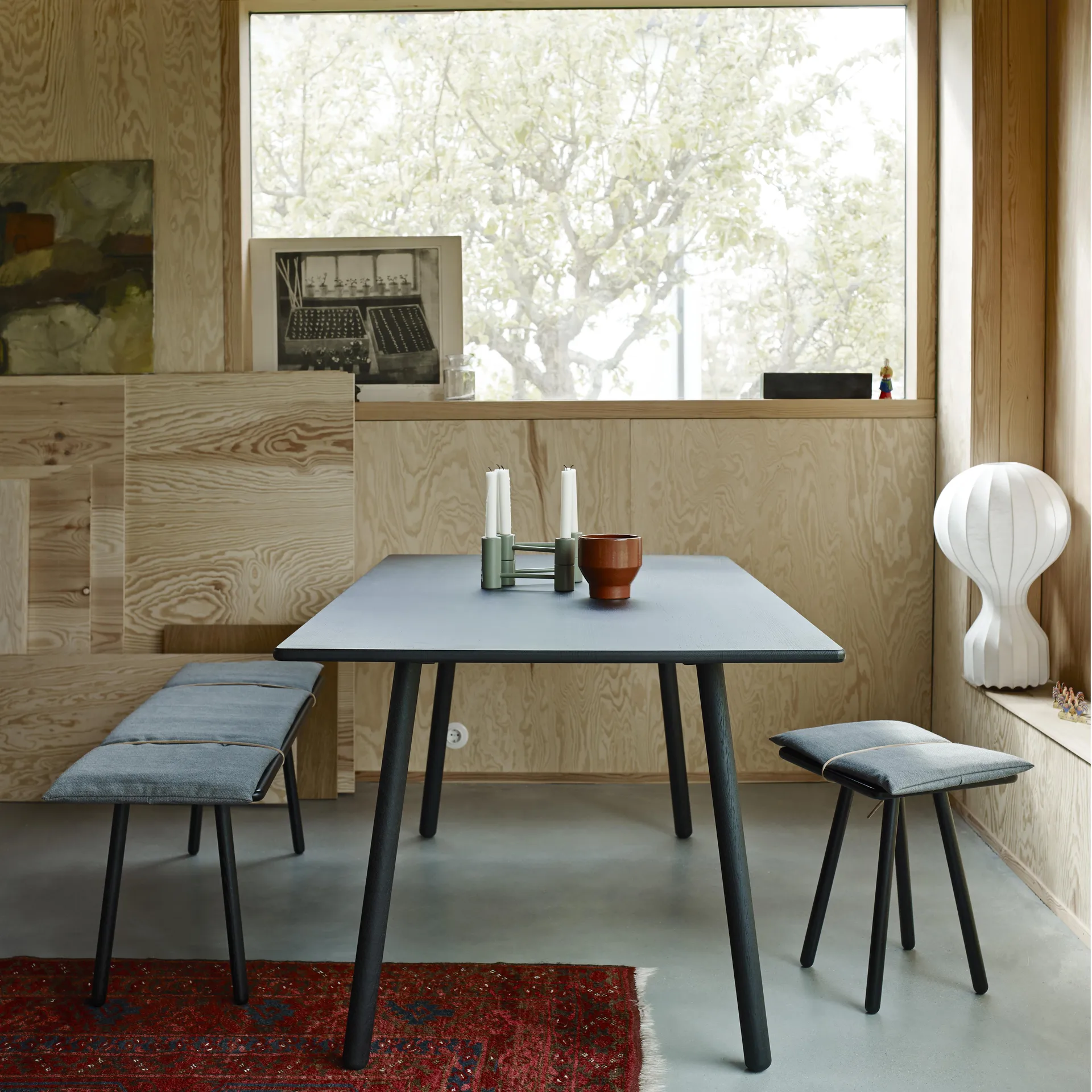 Georg stool, black-painted oak Skagerak