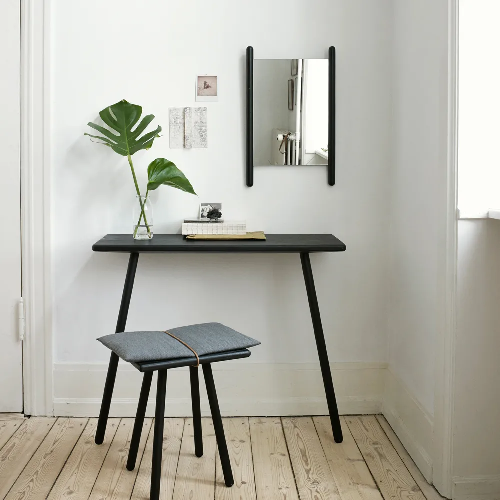 Georg stool, Linen, oak untreated, incl. linen cushion Skagerak